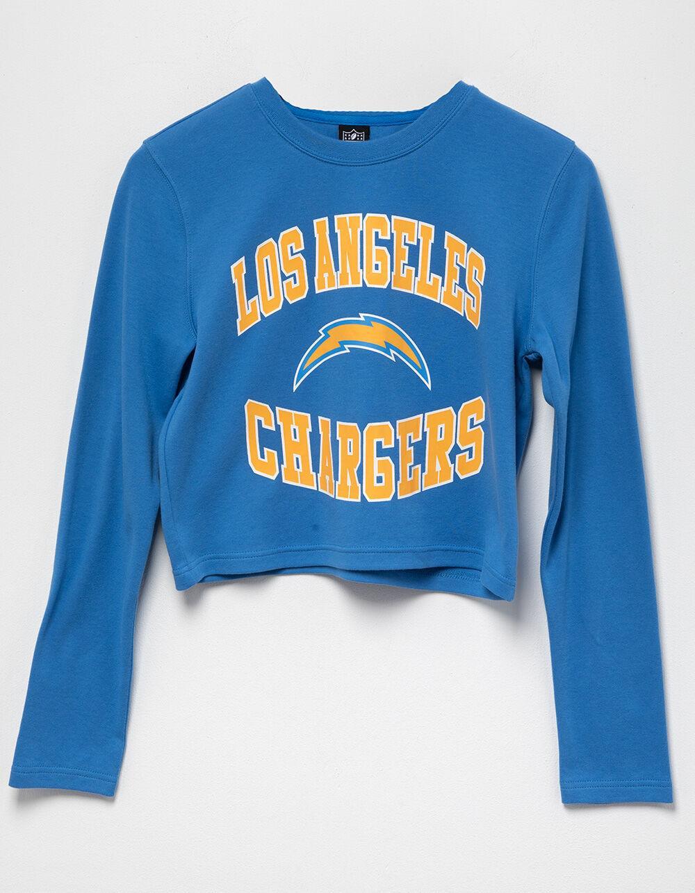 NFL Los Angeles Chargers Womens Long Sleeve Baby Tee - LIGHT BLUE Product Image