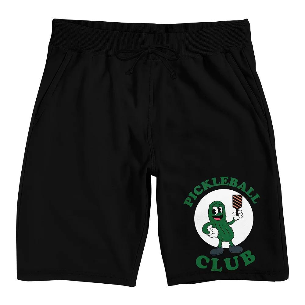 Men's Pickleball Club Pickle Character Pajama Shorts, Size: Small, Black Product Image