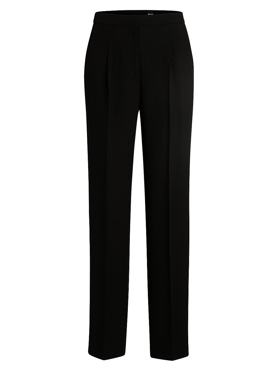 Womens Regular Fit Trousers in Matte Fabric Product Image