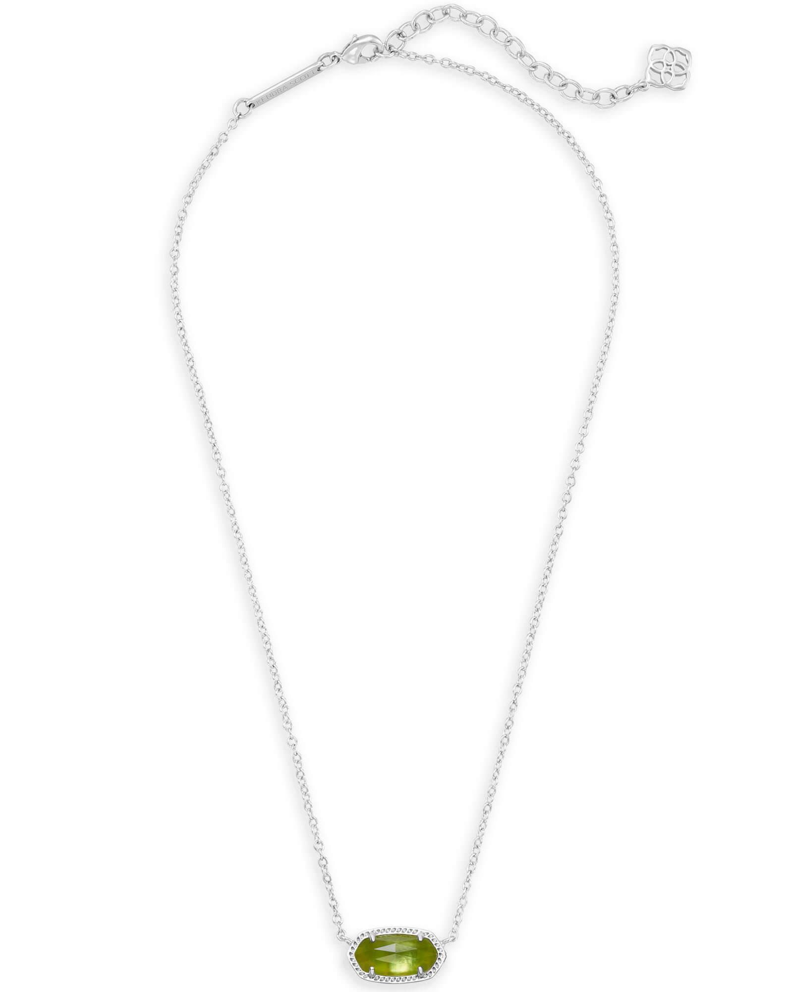 Elisa Silver Pendant Necklace in Peridot Illusion Product Image