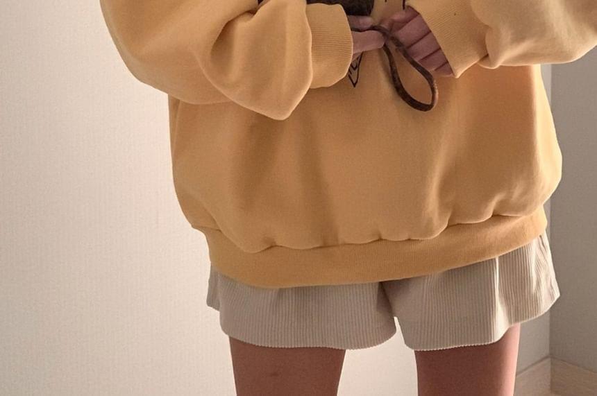 Heart Print Loose-Fit Sweatshirt Product Image