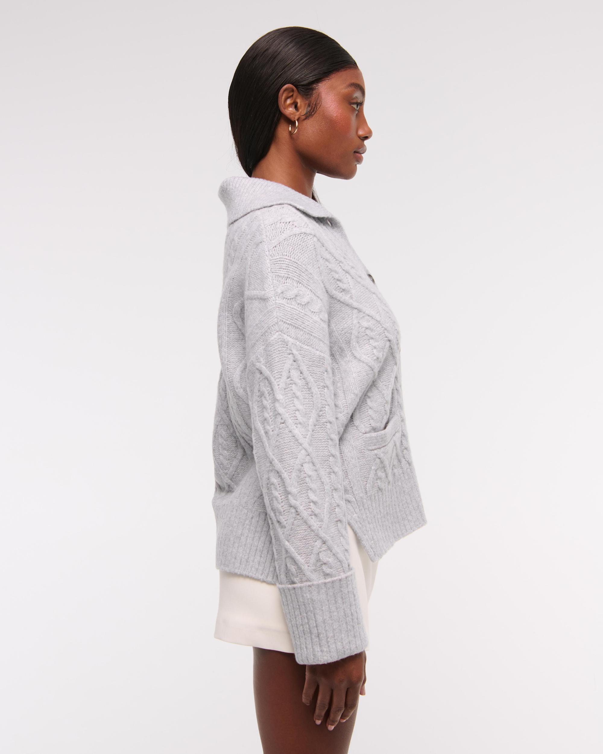 Ribbed Collared Cardigan Product Image
