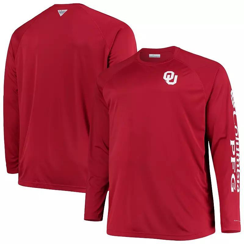 Men's Columbia Crimson Oklahoma Sooners Big & Tall Terminal Tackle Raglan Omni-Shade Long Sleeve T-Shirt, Size: 3XB, Red Product Image