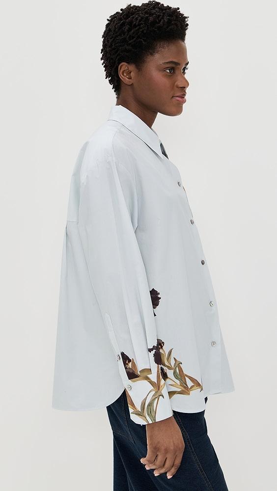 Vince Placed Black Iris Button Down Shirt | Shopbop Product Image