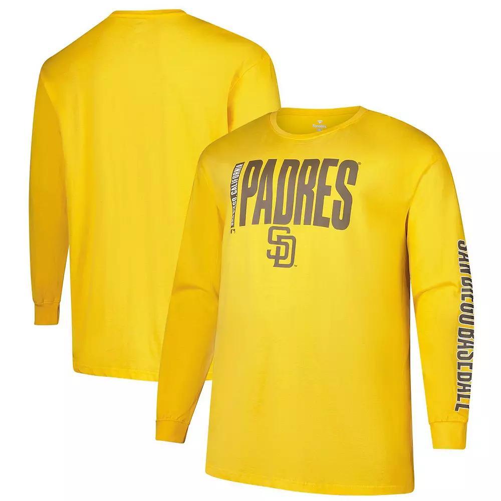 Men's Profile Gold San Diego Padres Big & Tall Two-Hit Graphic Long Sleeve T-Shirt, Size: XLT Product Image