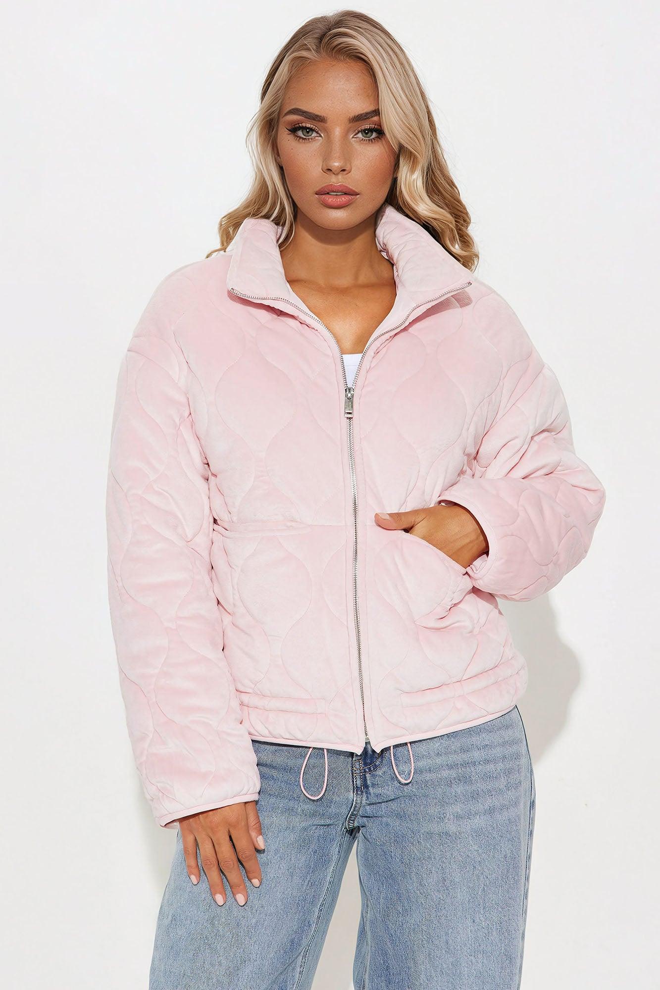 Ski Lift Lightweight Quilted Puffer Jacket - Pink Product Image