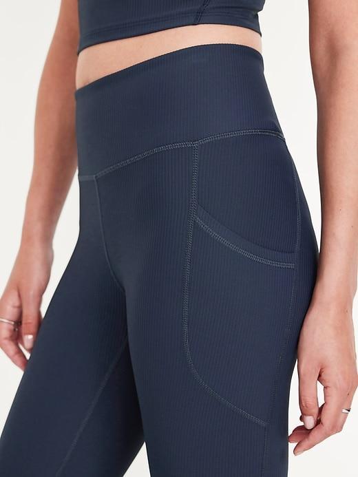 High-Waisted PowerSoft Rib Leggings Product Image