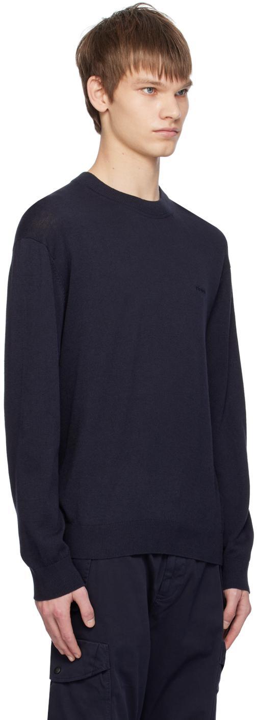 HUGO BOSS Navy Relaxed-fit Sweater In 404-dark Blue Product Image