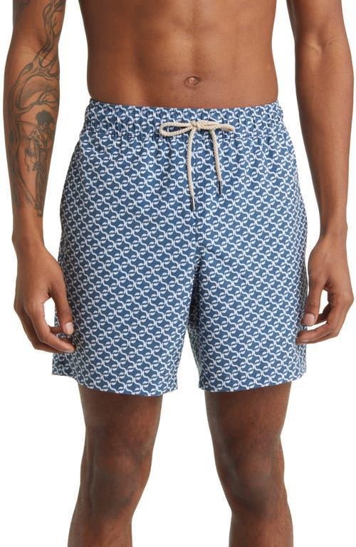 Fair Harbor Bayberry Swim Trunks 7 Navy Geo XL Product Image