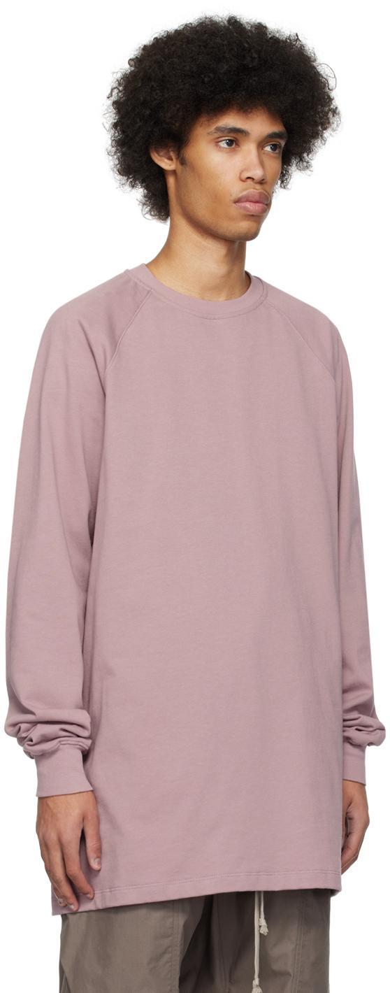 RICK OWENS Pink Crewneck Sweatshirt In 63 Dusty Pink Product Image