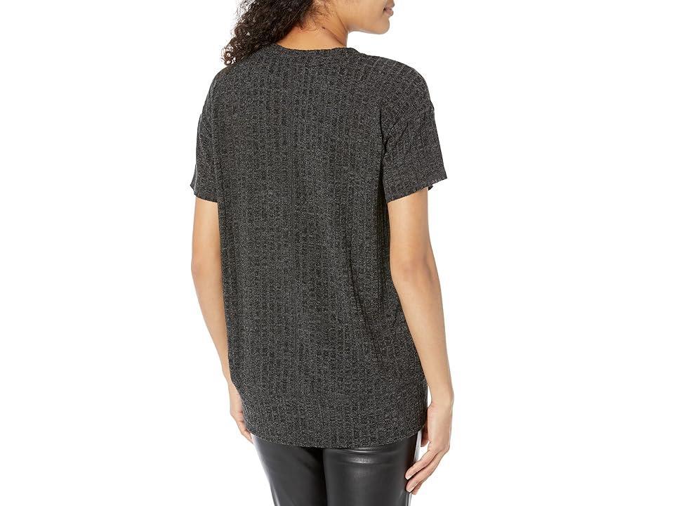 Mod-o-doc Brushed Hacci 1/2 Sleeve Banded Hem Tunic (Charcoal) Women's Clothing Product Image