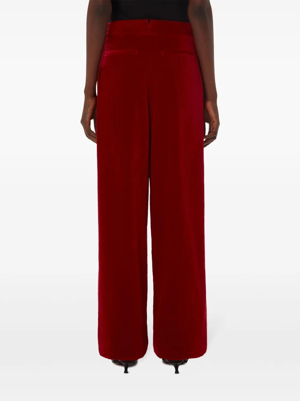 JW ANDERSON Velvet Tuxedo Trousers In Red Product Image