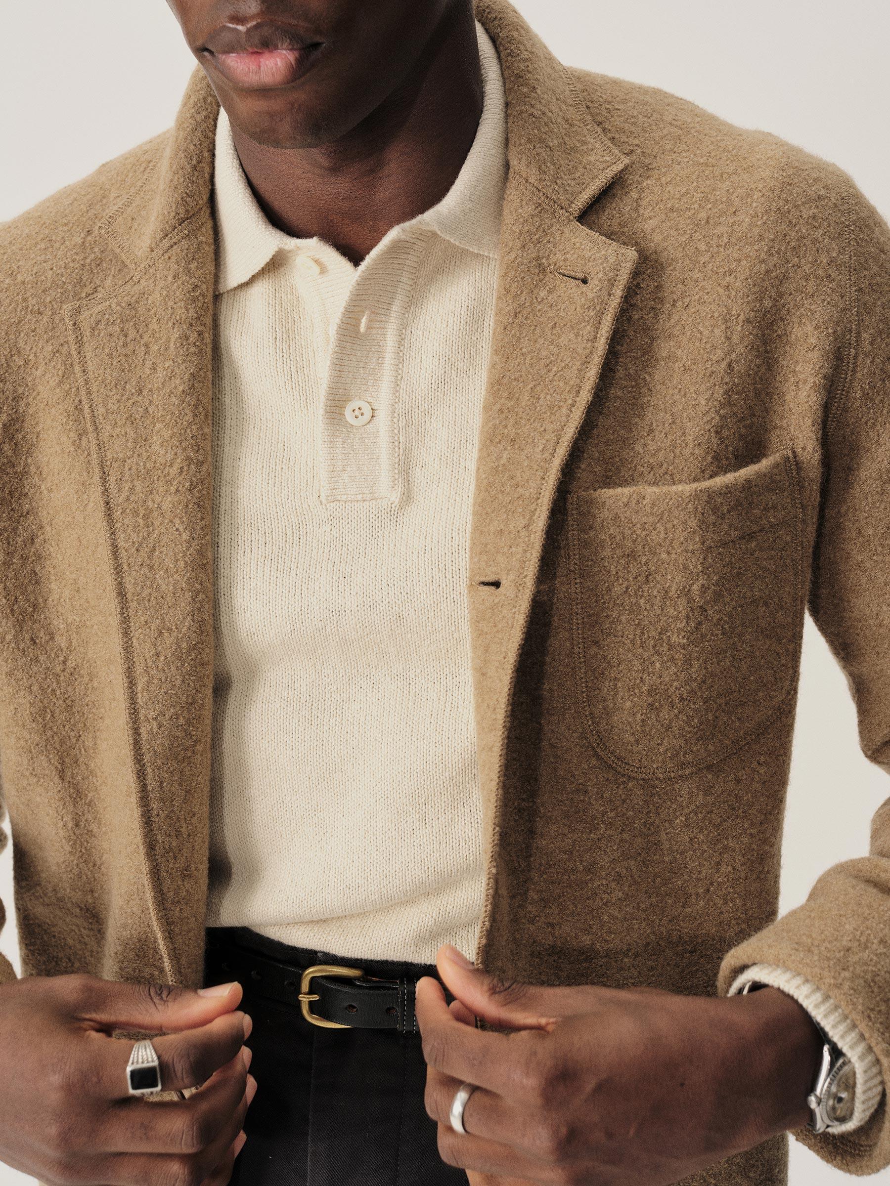 Heather Camel Felted Wool Chore Coat Product Image