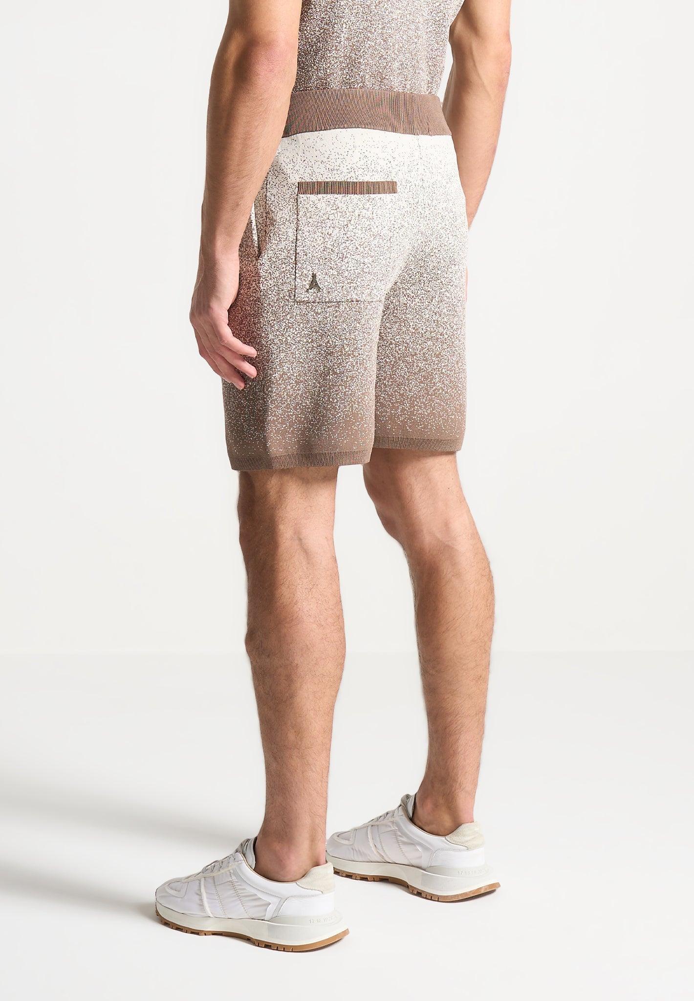 Ombré Knit Shorts - Taupe/White Male Product Image