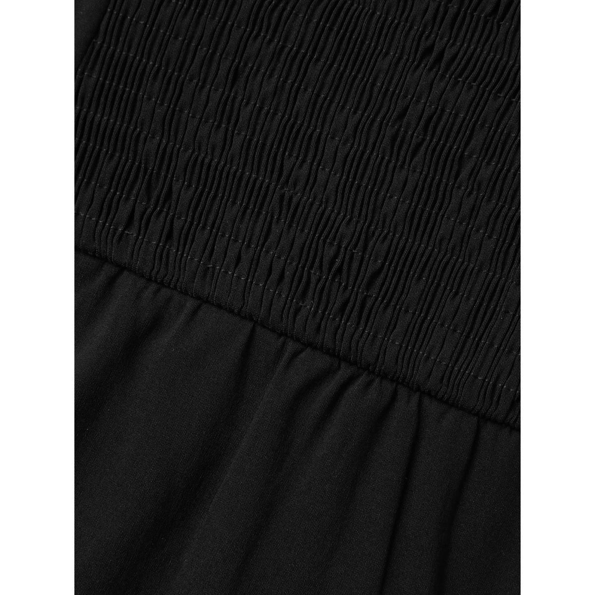 Plus Size Stretch Woven Cut-Out Midi Dress Black Women At the Office Button Heart neckline Sleeveless Curvy BloomChic 28/5X Product Image