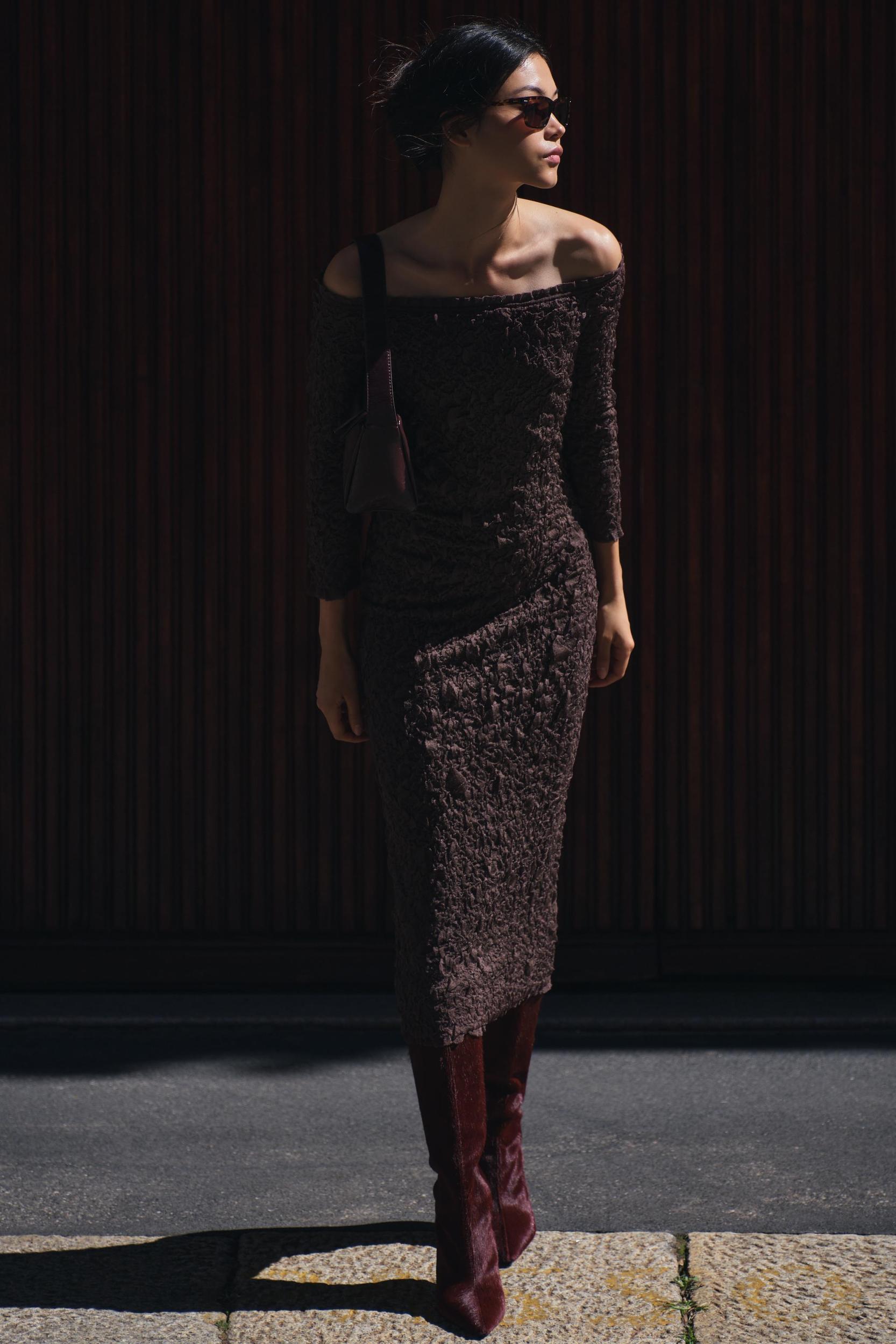TEXTURED KNIT DRESS Product Image