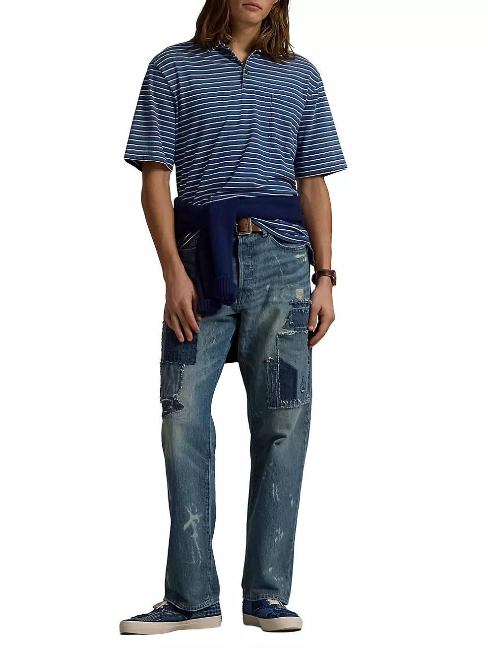 Classic-Fit Striped Jersey Polo Shirt Product Image