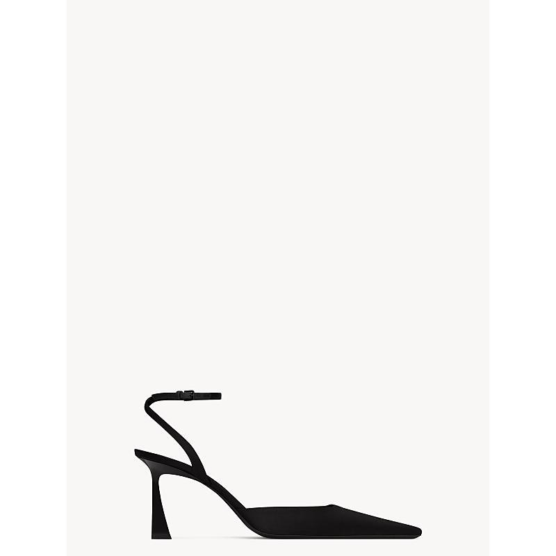Saint Laurent Womens Aimee Slingback Pumps in Satin Crepe Product Image
