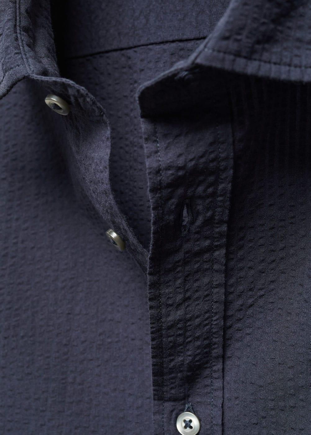 Mango Mens 100% Seersucker Cotton Shirt Product Image