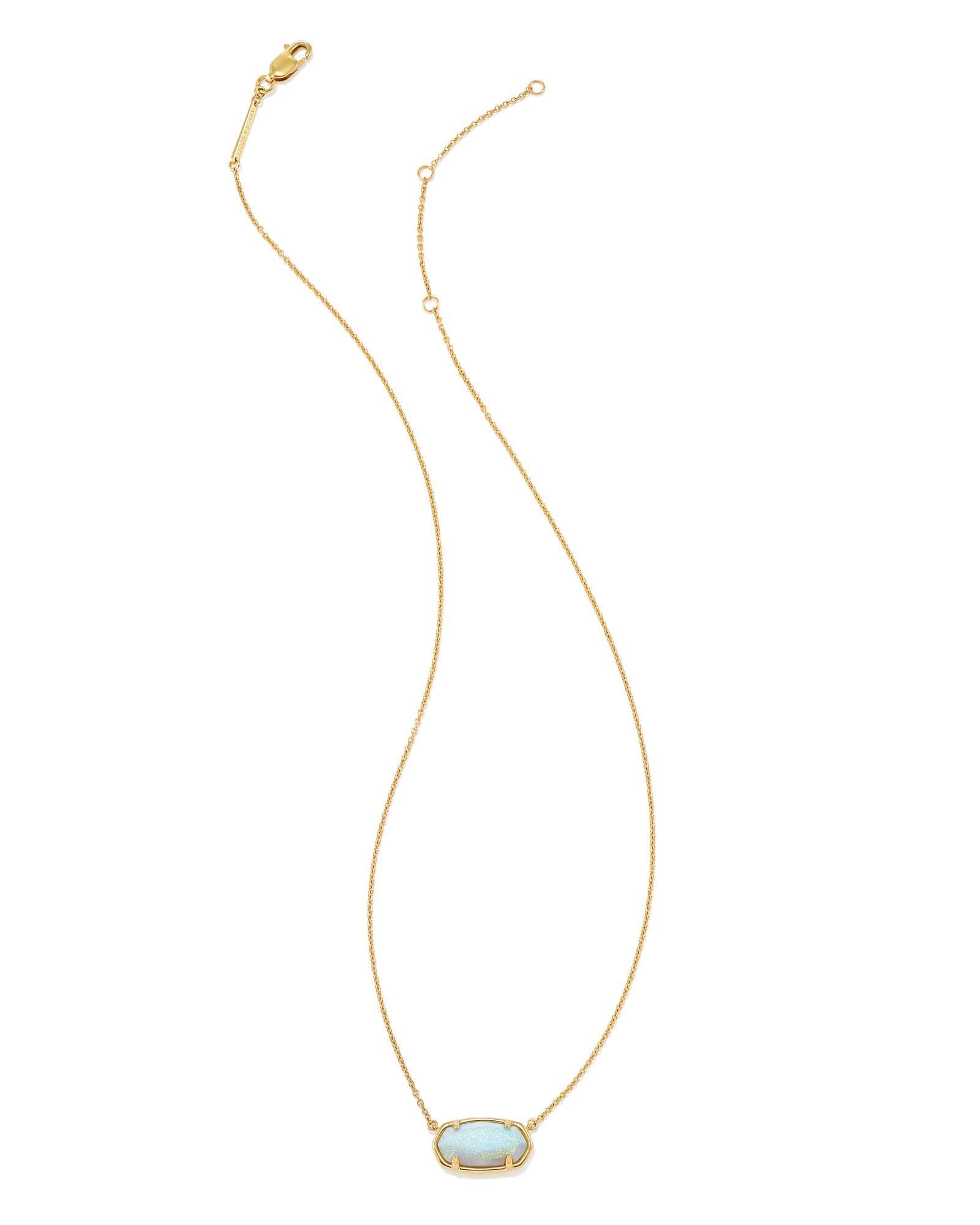 Elisa 18k Gold Vermeil Pendant Necklace in White Sterling Opal Product Image