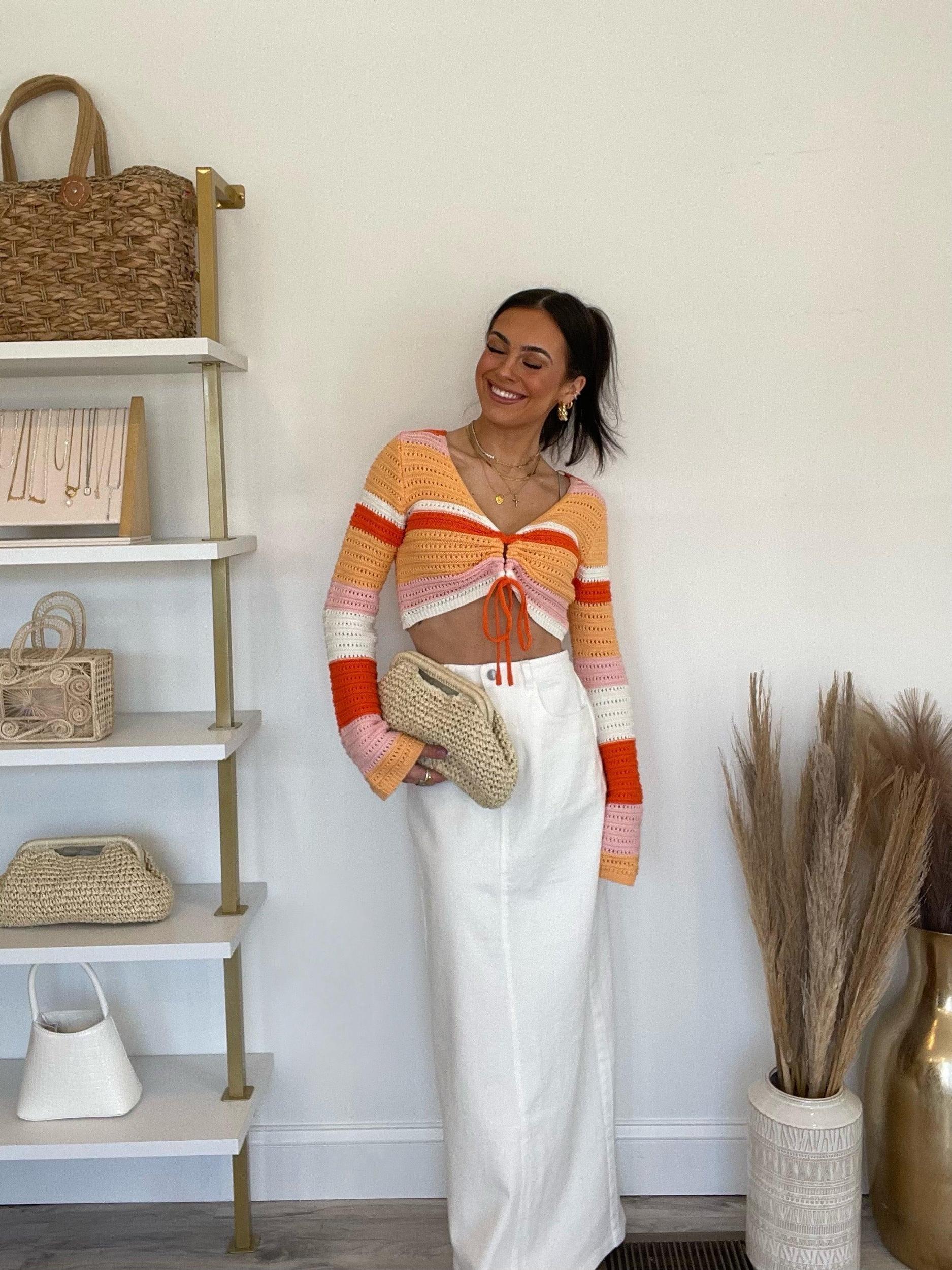 FINAL SALE Donna Denim Maxi Skirt | White Product Image