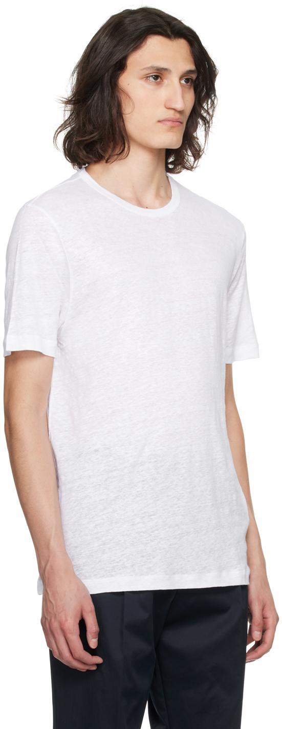 HUGO BOSS White Slub T-shirt In 100-white Product Image
