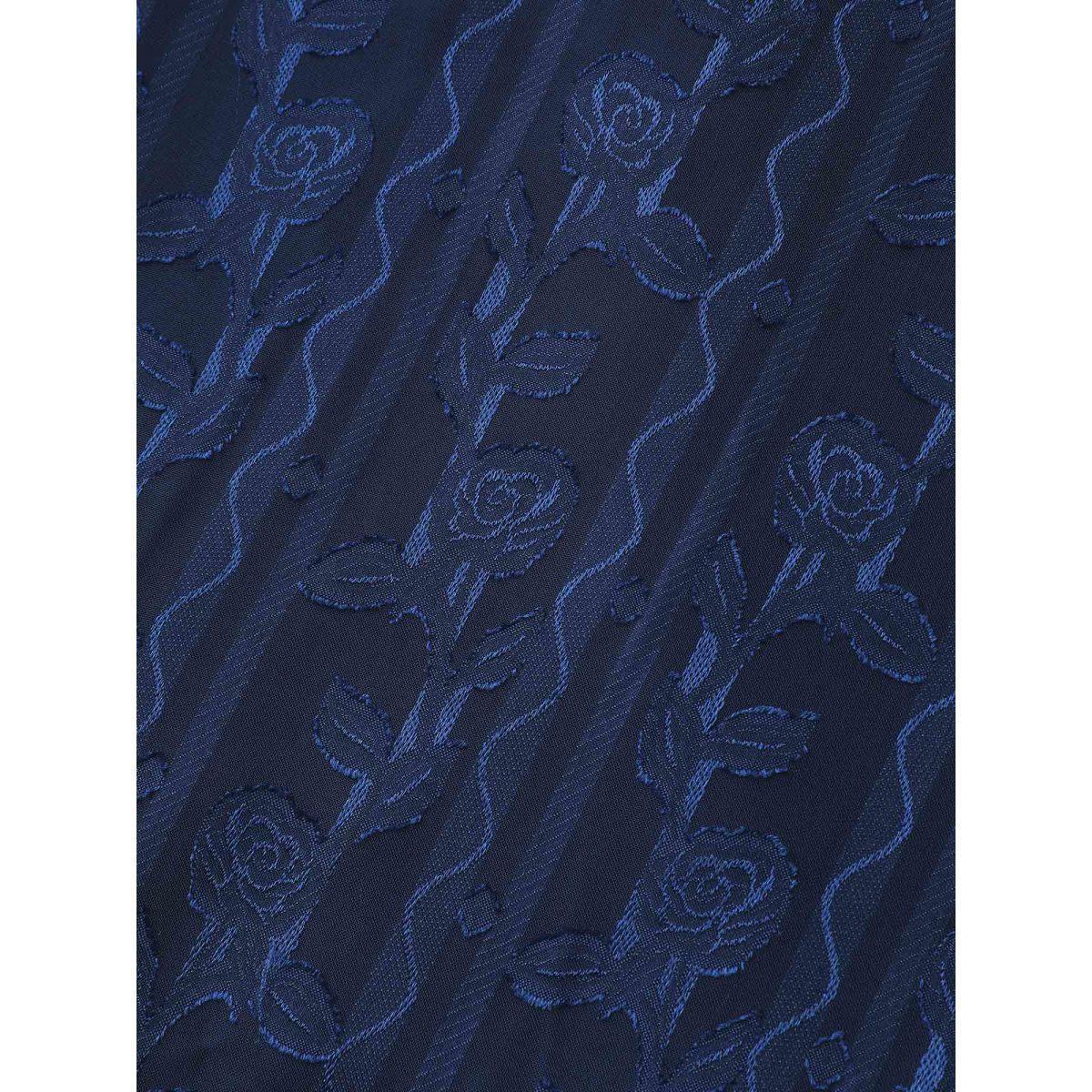 Plus Size Textured Shoulder Tie Cami Midi Dress DarkBlue Women Heart neckline Sleeveless Curvy BloomChic 22-24/3X Product Image