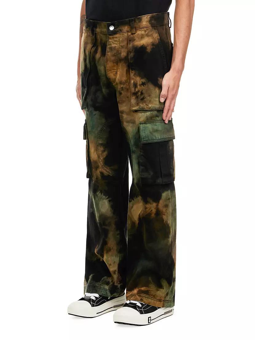 Tie-Dye Denim Cargo Pants Product Image