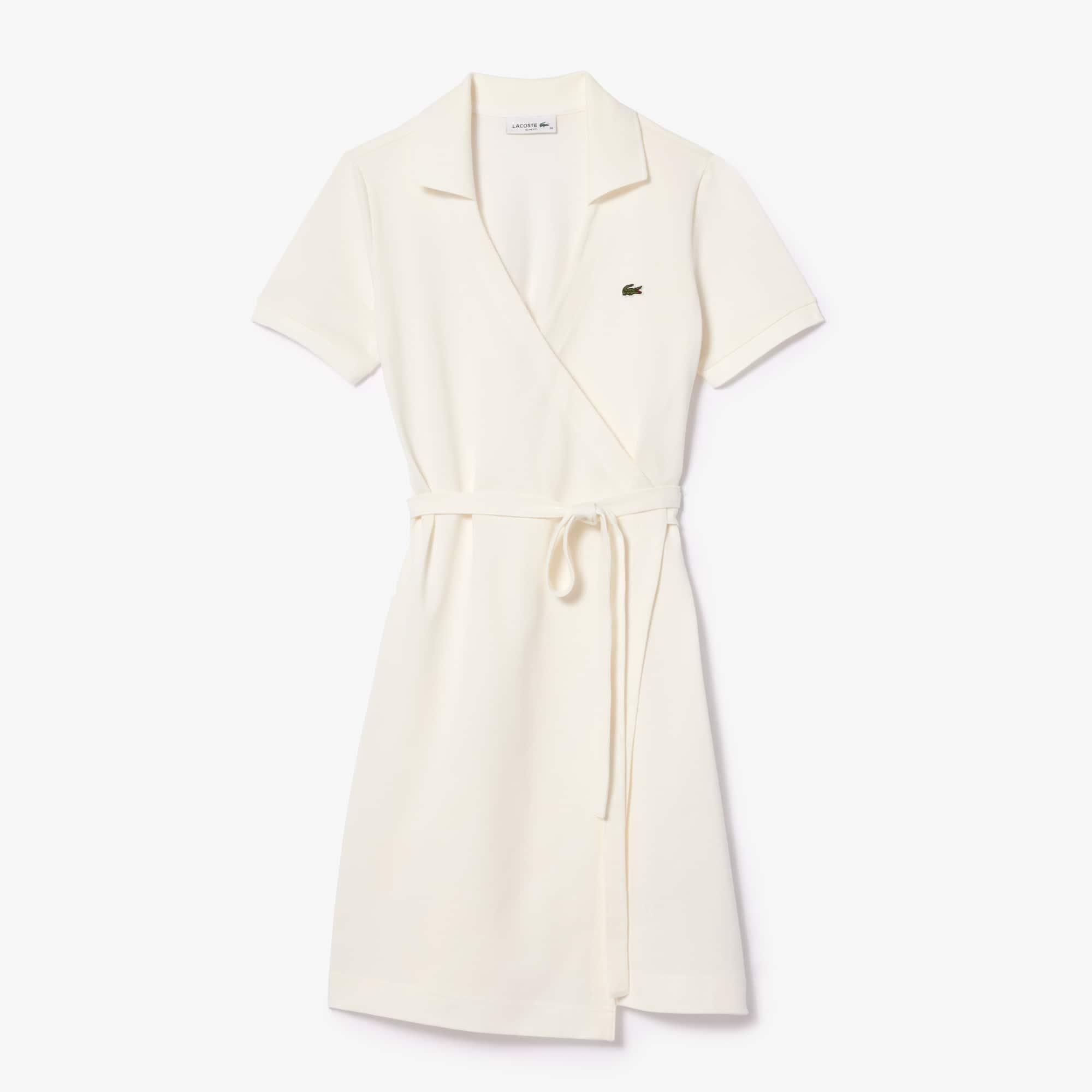 Women's Stretch Mini Piqué Wrap Dress Product Image