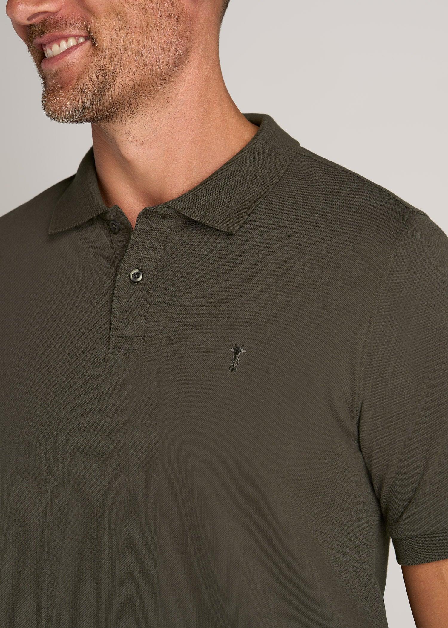 Men's Tall Classic Polo with Embroidered Logo in Cherry Brown Product Image