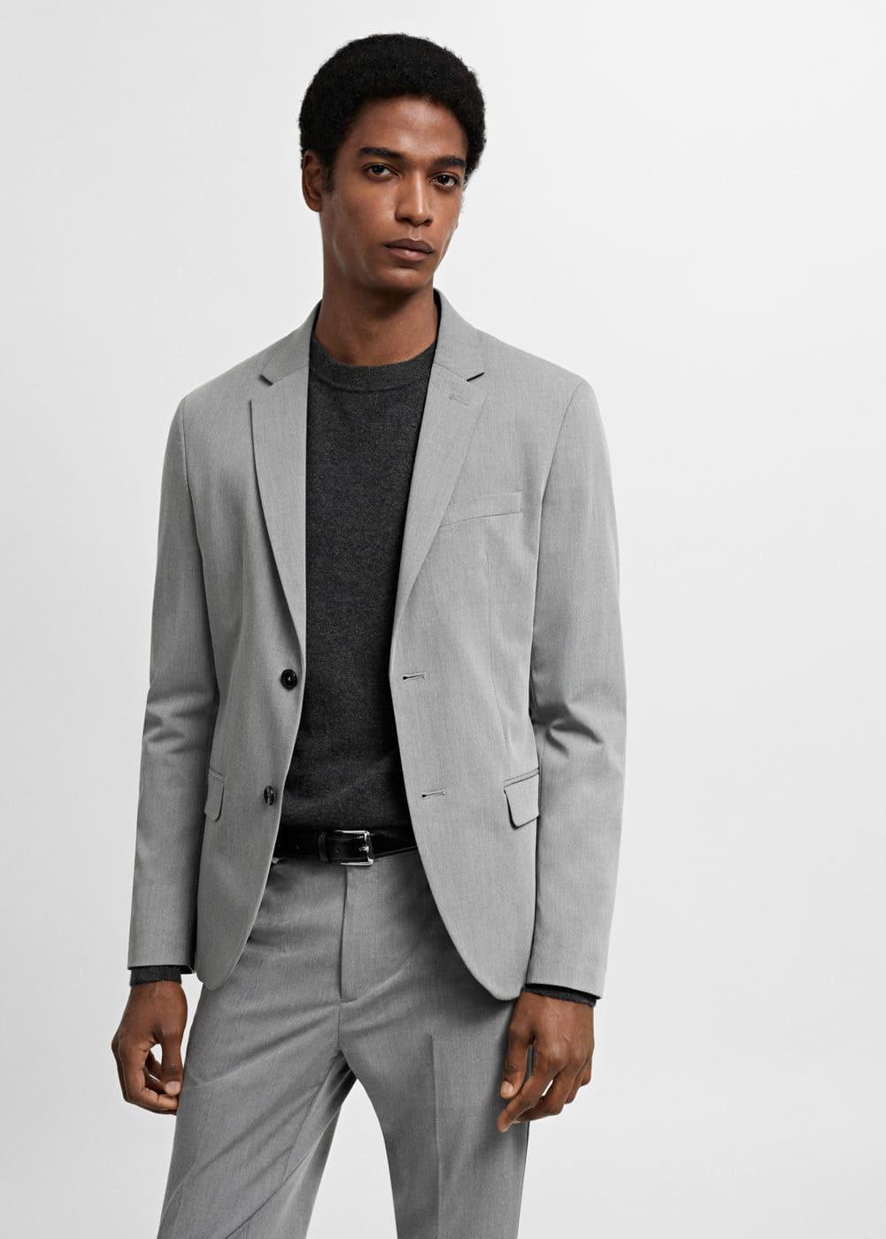 Mango Mens Super Slim-Fit Stretch Fabric Suit Blazer Product Image