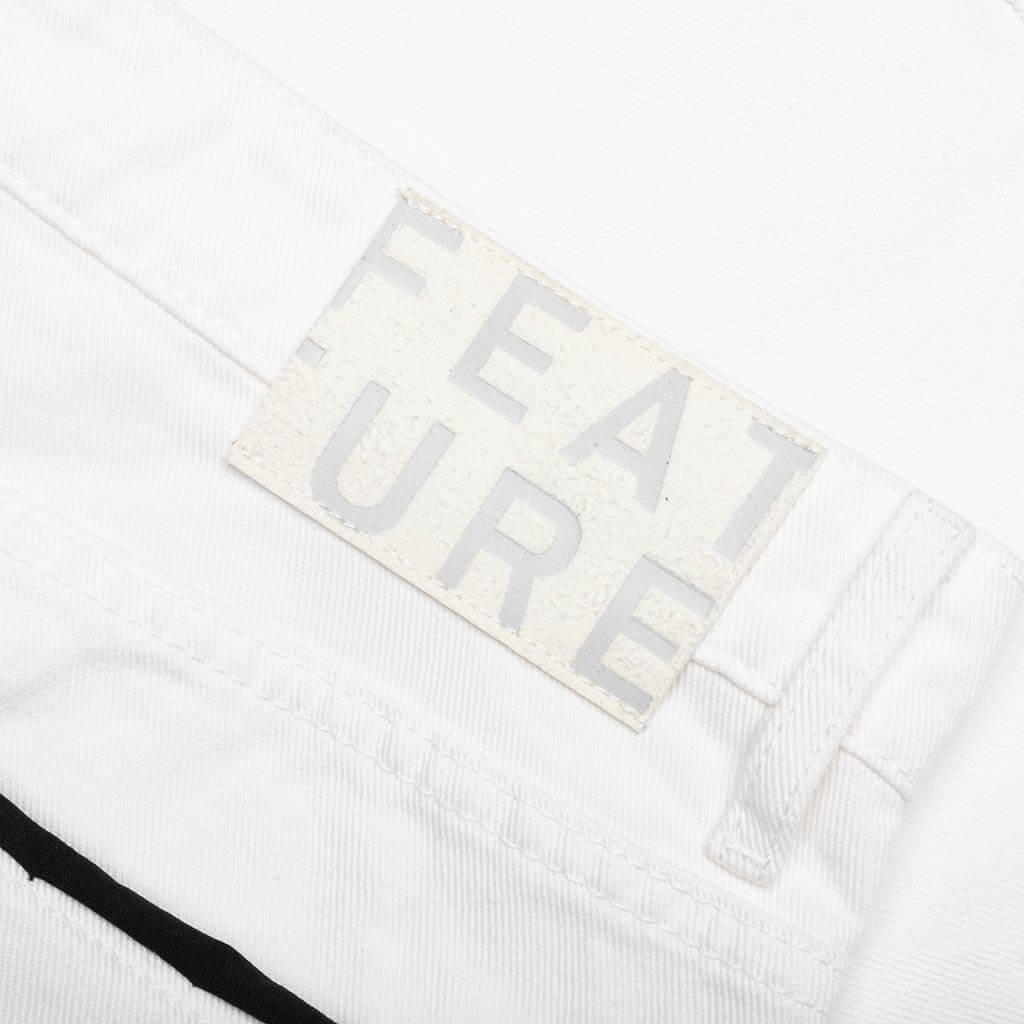Berry Wide Denim Short - Washed White Male Product Image