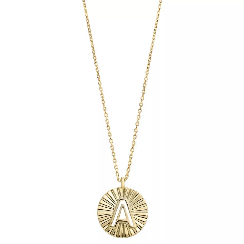 City Luxe Gold Tone Crimped Initial Pendant Necklace, Women's, Size: 18", Gold Tone S Product Image
