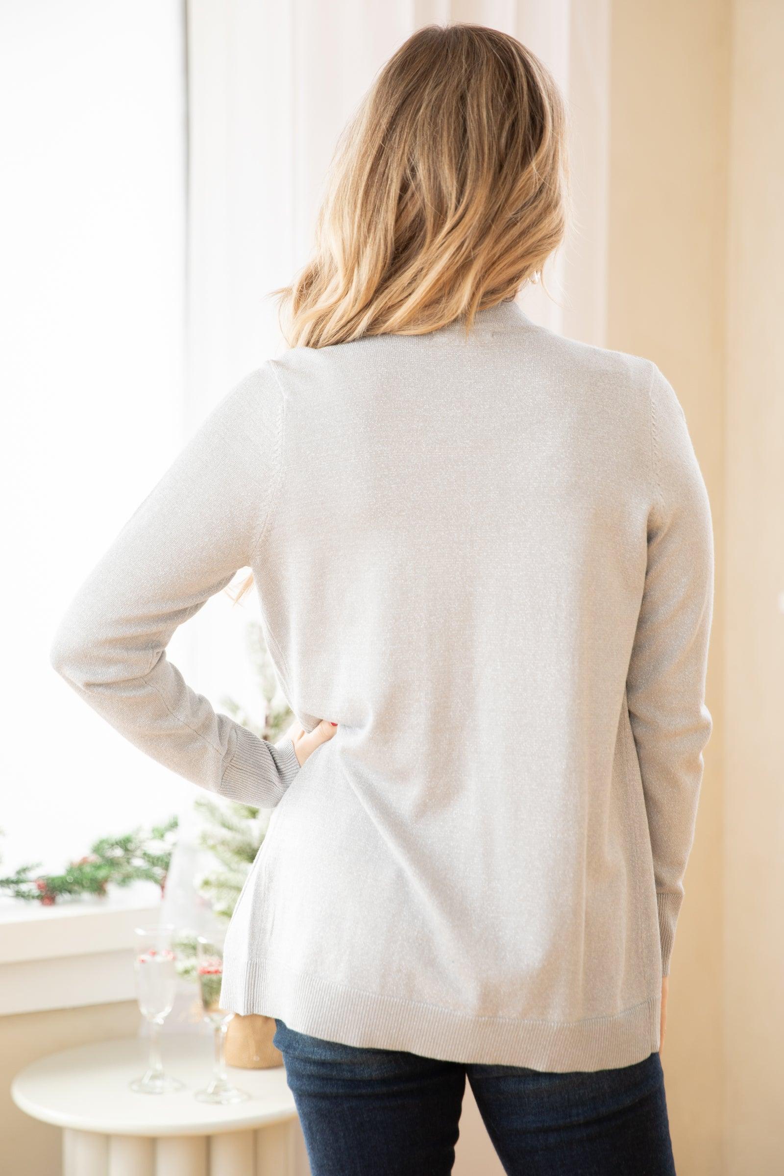 Grey Cardigan With Lurex Product Image