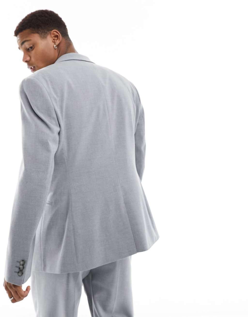ASOS DESIGN slim suit jacket in gray Product Image