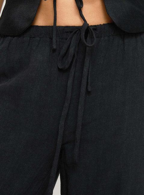 Felipe Linen Blend Pants Black Product Image