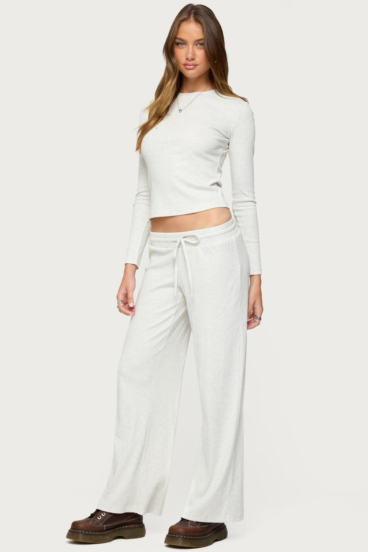 Cicilia Long Sleeve Ribbed T Shirt Product Image