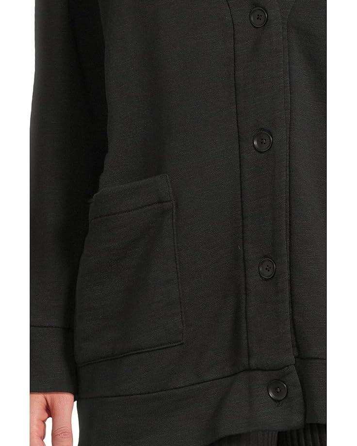 Button Front Boyfriend Blazer Silky Soft Performance Denim Product Image