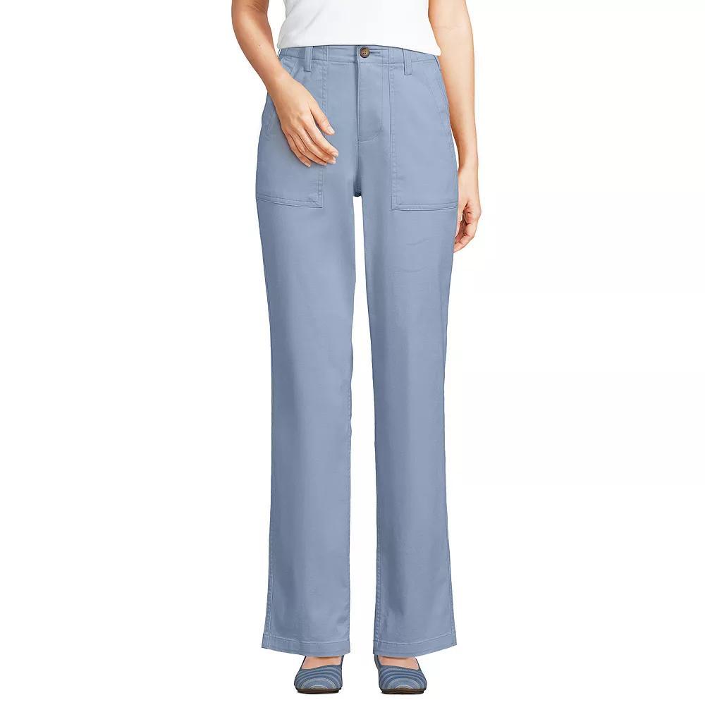 Women's Lands' End High Rise Chino Utility Pants, Size: 6, Pale Grey Blue Product Image
