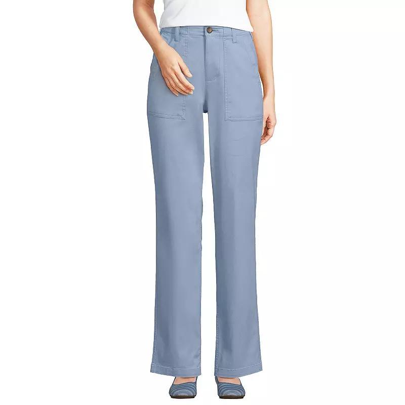 Women's Lands' End High Rise Chino Utility Pants, Size: 6, Pale Grey Blue Product Image
