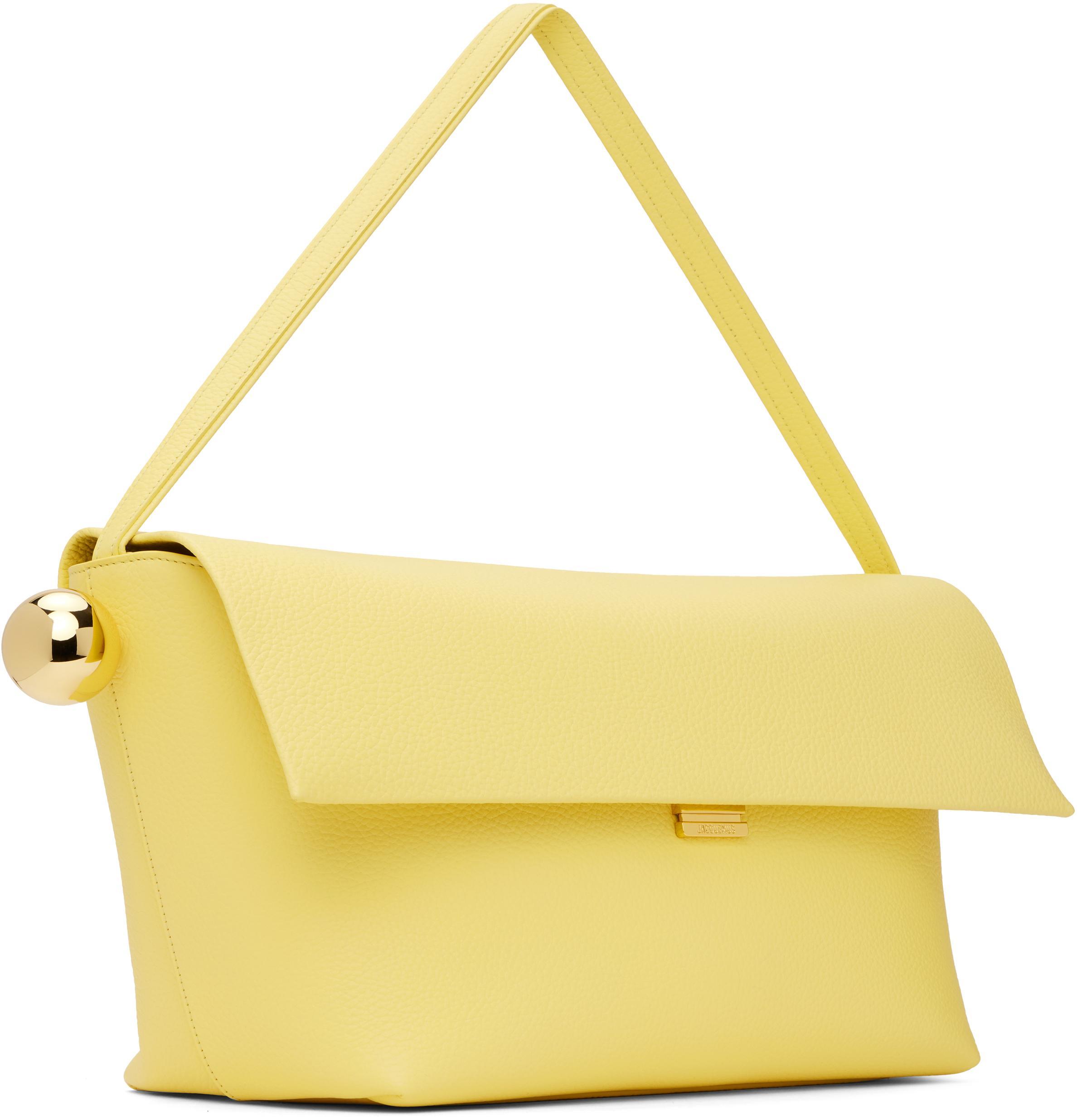 JACQUEMUS Yellow La Casa 'le Grand Rond Carré' Bag In 210 Light Yellow Product Image