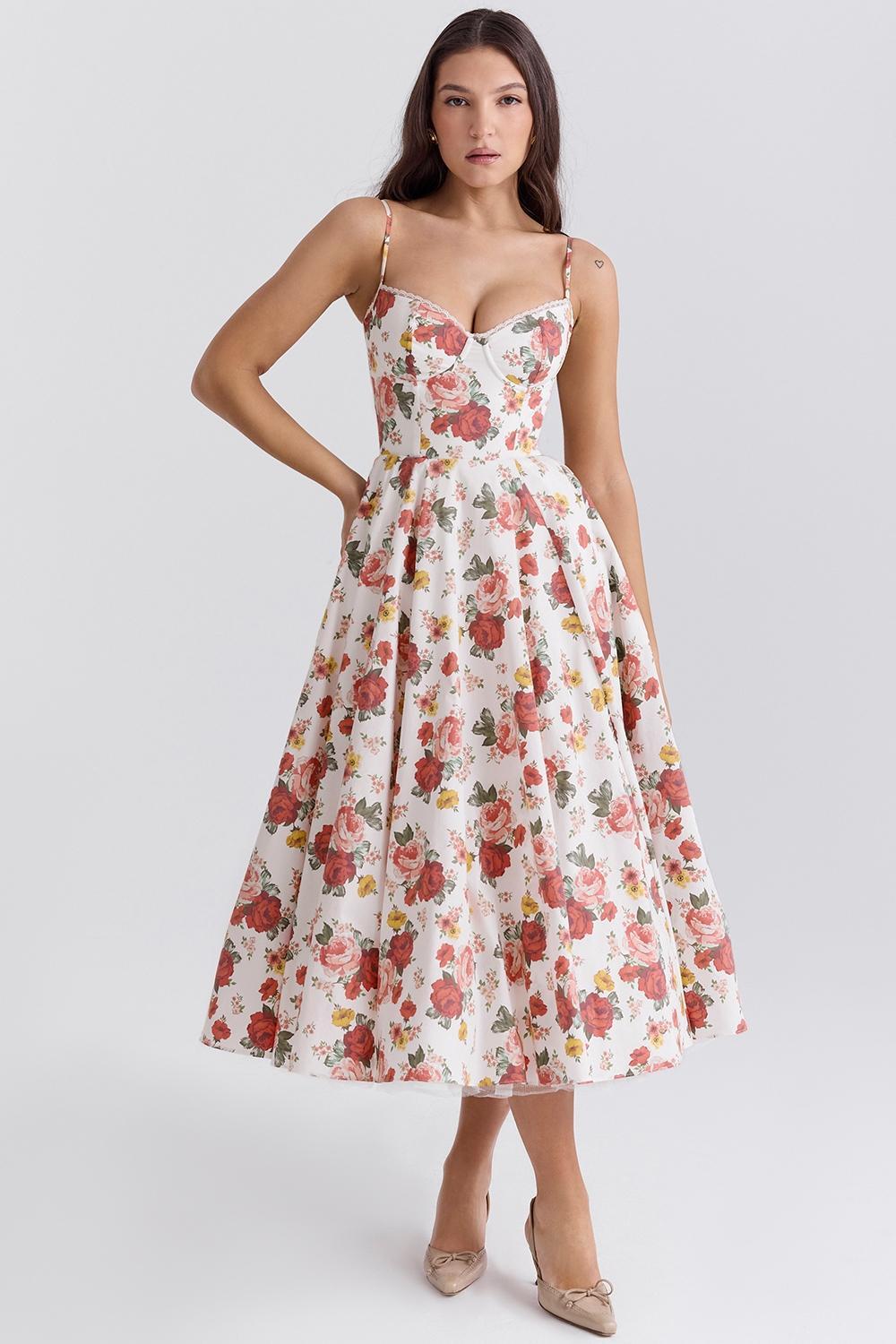 Minimoiselle  italian rose print tulle mini dress Product Image