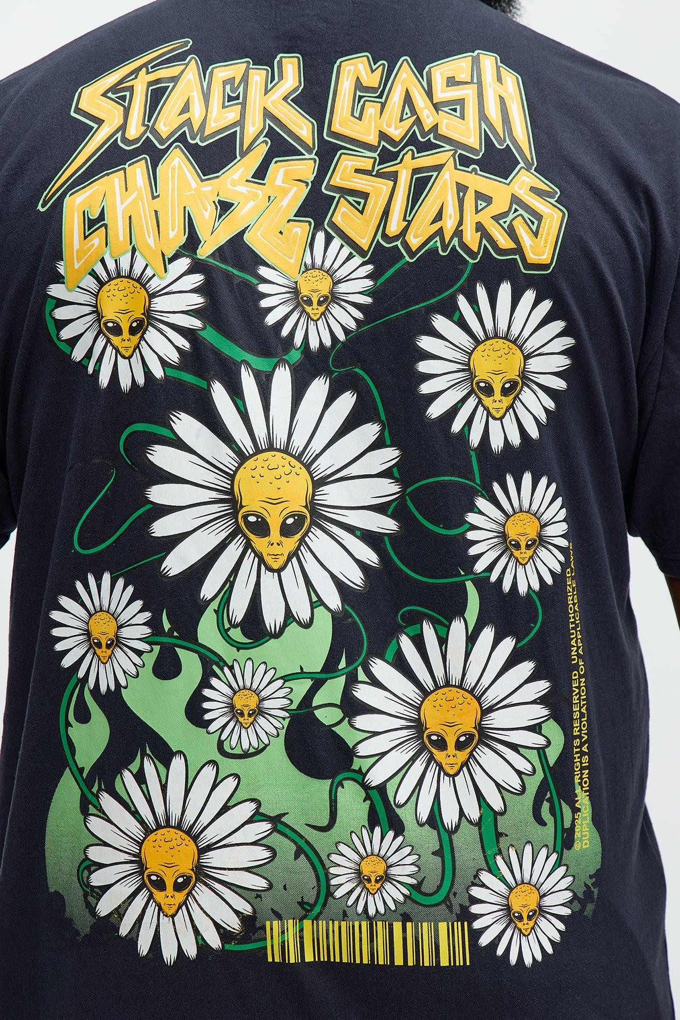Stack Cash Chase Stars Short Sleeve Tee - Grey Product Image