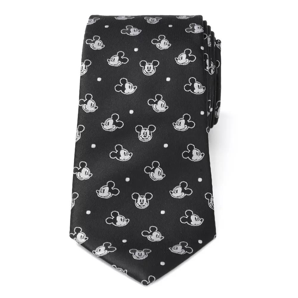 Disney's Pattern Men's Tie, Mickey Dot Black Product Image