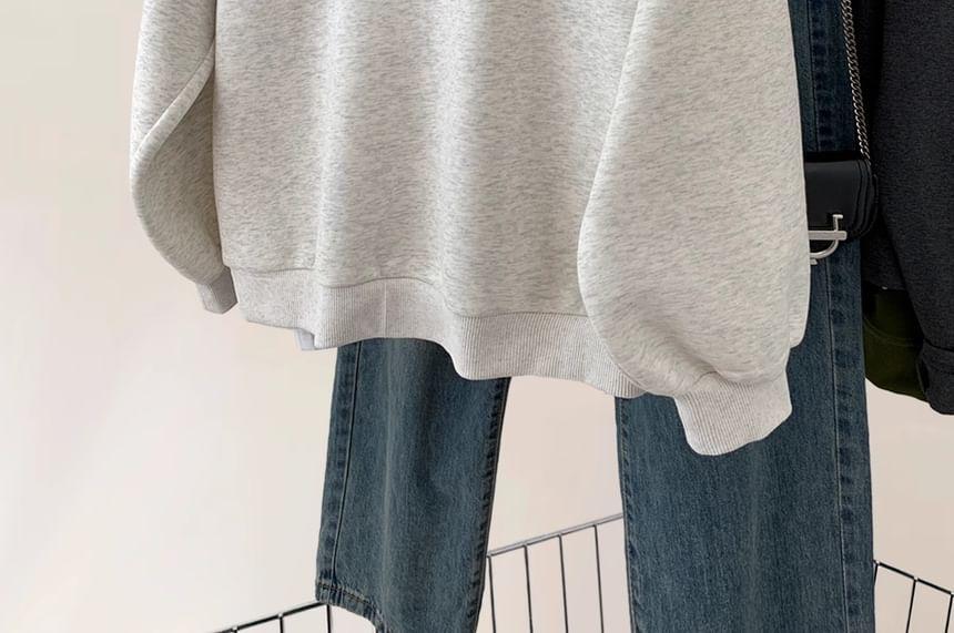 Stand Collar Cat Print Half-Zip Sweatshirt Product Image