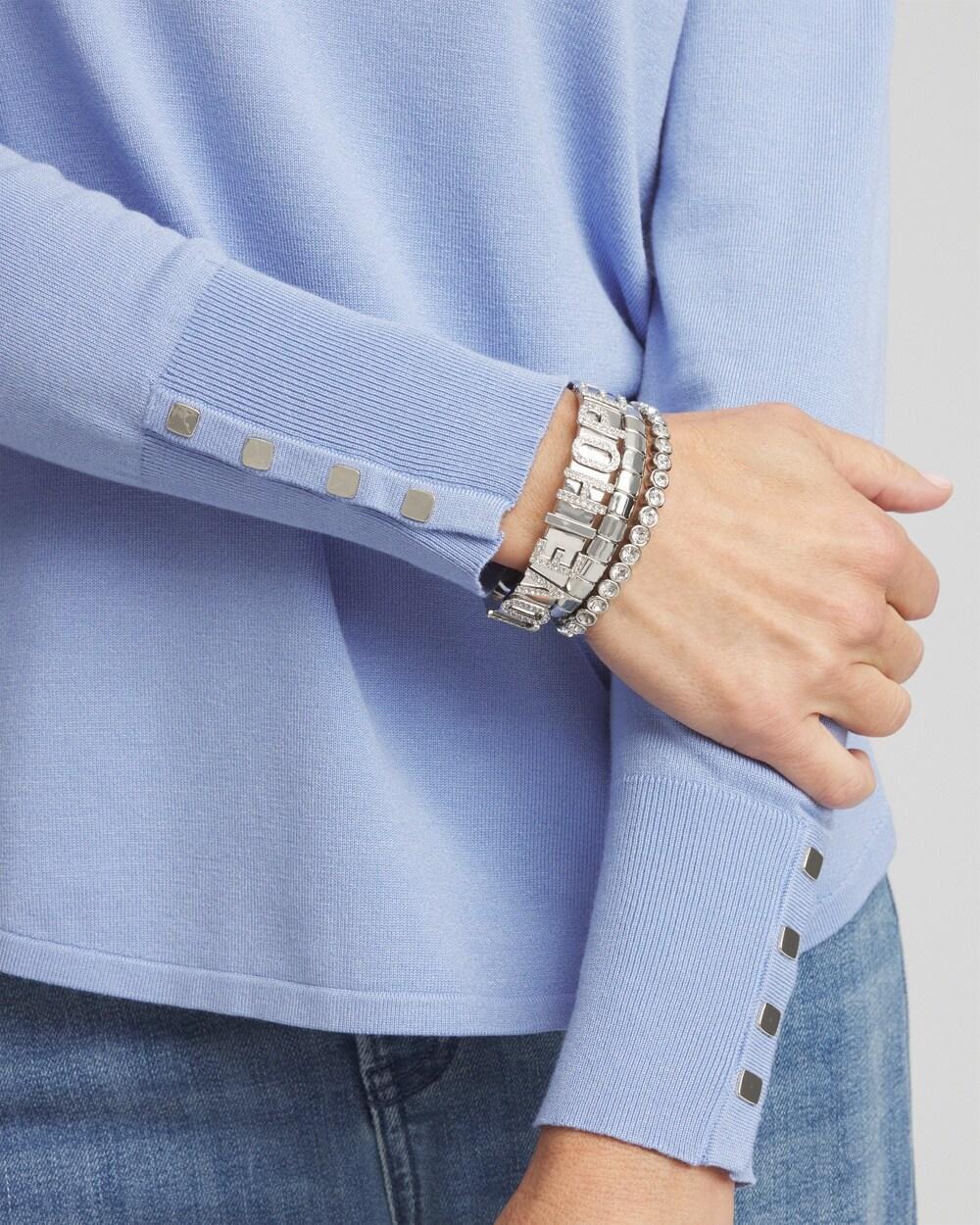 Abstract Print V-Neck Pullover Sweater Product Image