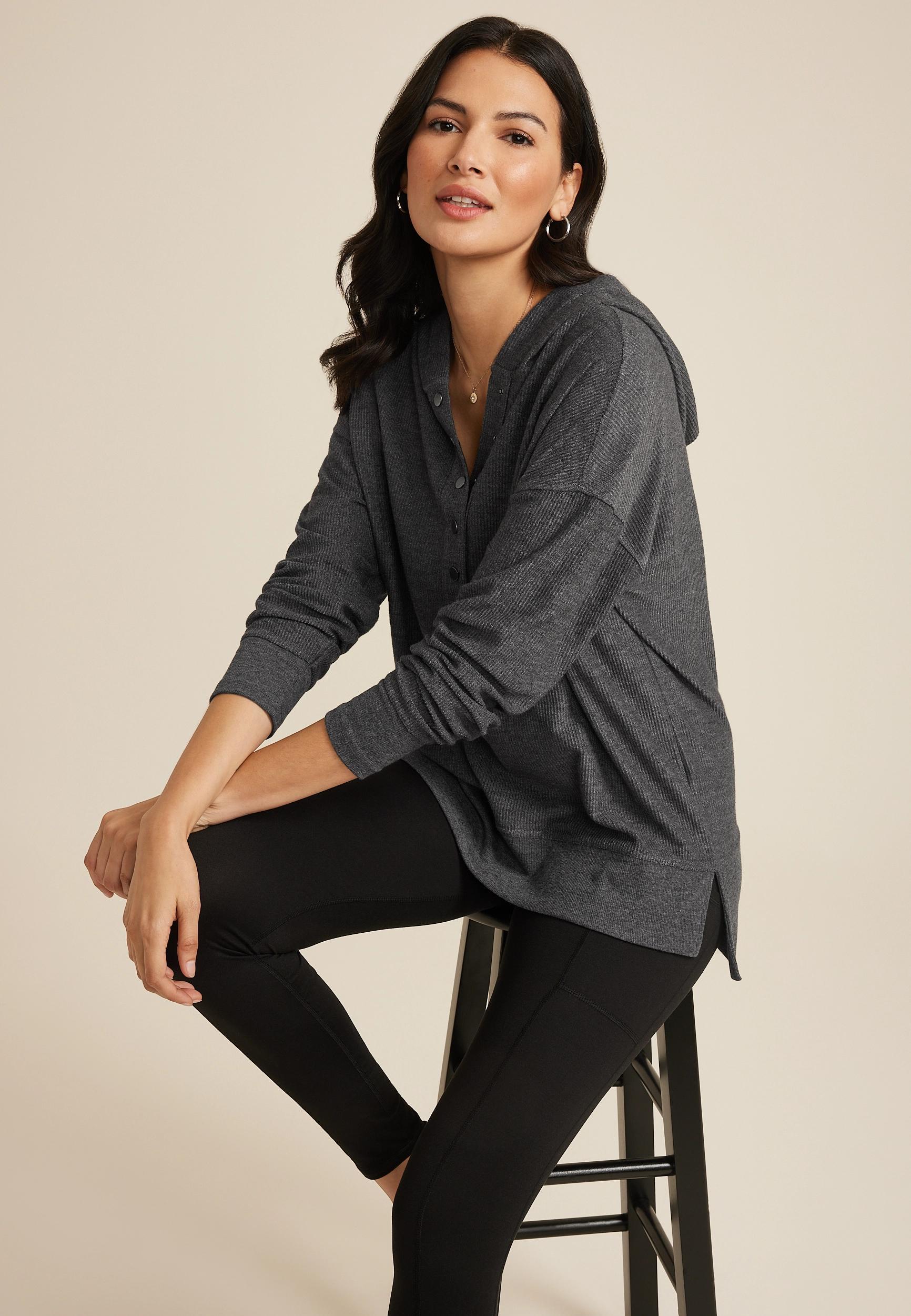 Corded Ribbed Hoodie Product Image