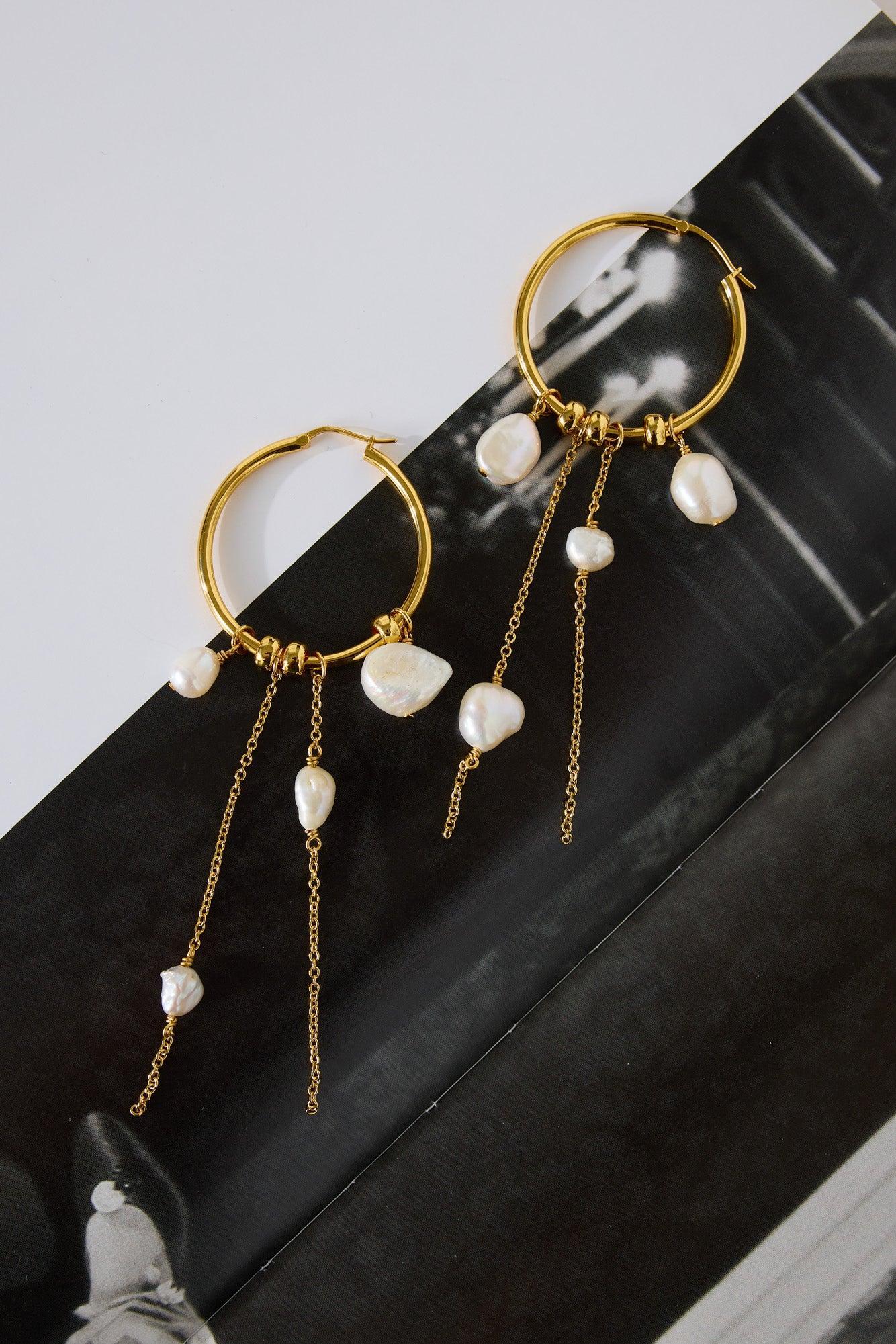 18k Gold Plated Surf Side Earrings Gold Product Image