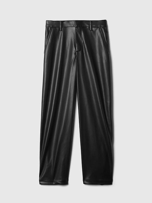Mid Rise Vegan Leather Barrel Pants Product Image