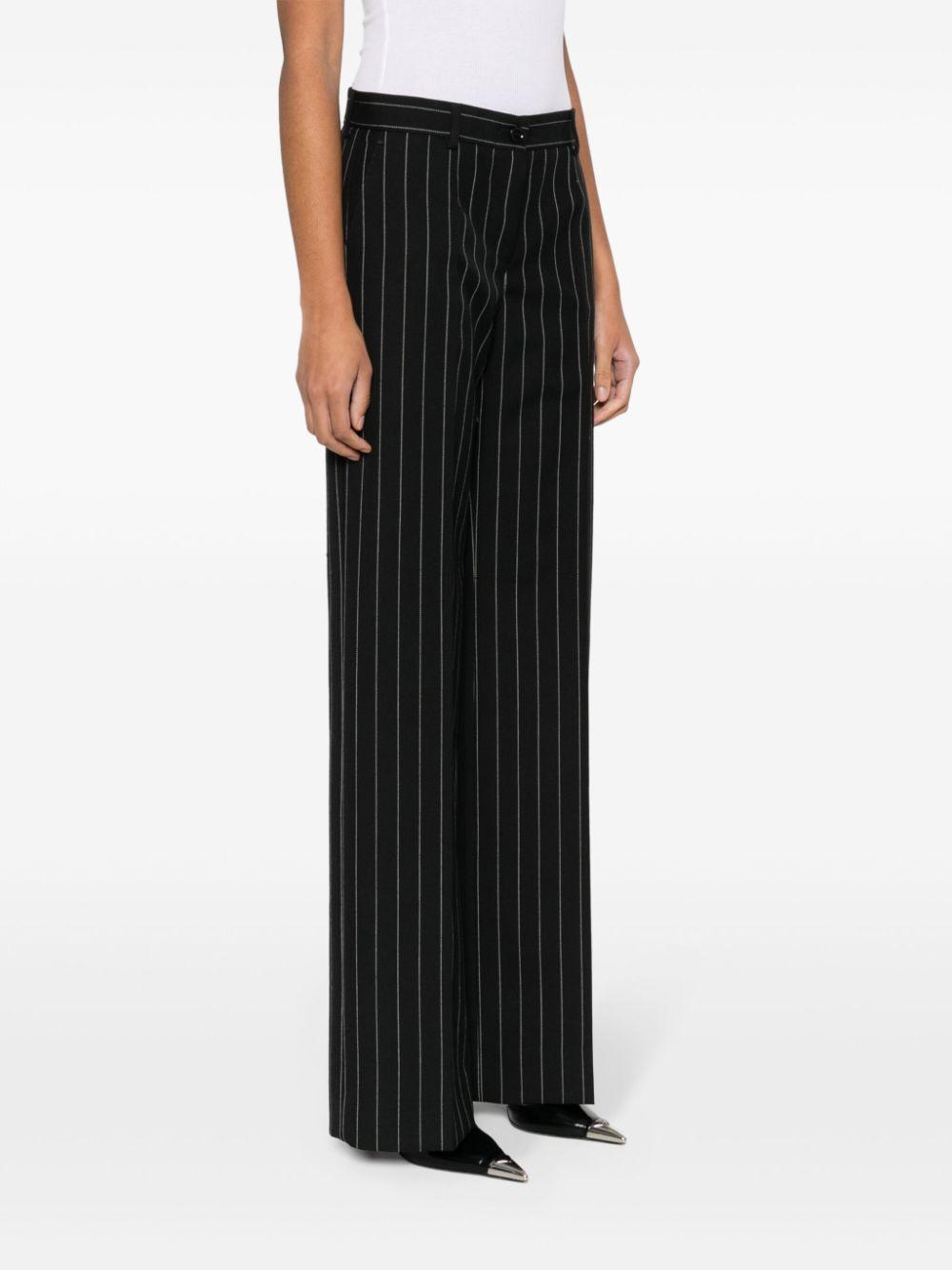 DOLCE & GABBANA Pinstriped Straight-leg Trousers In Black Product Image